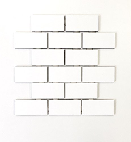 2x4 White Glossy Ceramic Tile Sheet