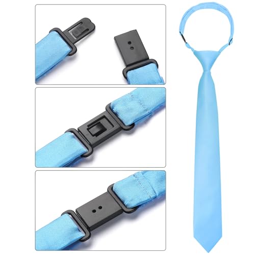 Boys Ties Pre-Tied Kids Necktie for Age 8-12 Adjustable Woven Formal Kids School Tie Wedding Graduation Uniforms4