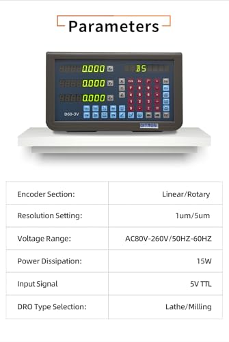 3 Axis DRO Digital Readout para Máquina Bridgeport 9X42 miniatura 5