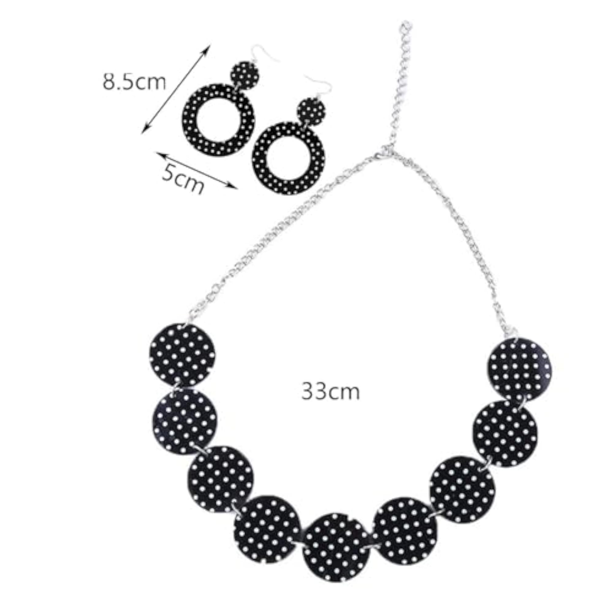 50's Themed Earrings and Necklace Set for Valentine's Day