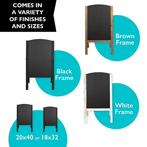 Ilyapa Wooden A-Frame Sign With Rounded Top - 20 X 40 Inches White Sidewalk Chalkboard – Sturdy Freestanding Sandwich Board Menu Display For Restaurant, Business Or Wedding #TOP6