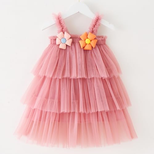 Toddler Girls Triple Layer Cake Dress Summer Tulle Tutu Dresses Size 6M-5T2