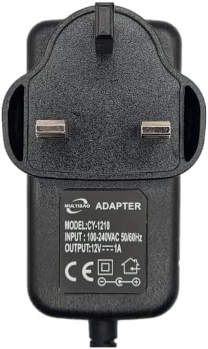 Multibao DC 12V 1A Power Supply Adaptor 12W Transformer UK PLUG for CCTV Camera, LED STRIP and Home Appliances, DC Jack 5.5 * 2.1mm (1pcs)