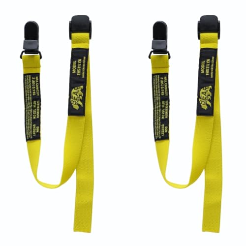 Image of BearTOOLS Yellow Fabric Helmet Lanyard Clip Dual Attachment 50cm /19 Inches Universal Fit, For all Hard Hats, Max Load 0.9KG 50CM (2)