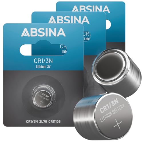 ABSINA 3x CR1/3N batteria 3 Volt - batteria CR11108 a lunga durata e a prova di perdite - batterie 3V CR 1/3N 160mAh - pile litio, pile al litio