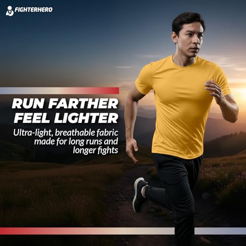 Image of Gym T Shirts for Men Workout | Sports Tshirt for Man | Running Mens T-Shirts | Polyester Men's T Shirt | Quick Dry fit Training Active Wear | Badminton Football Jersey Tshirts