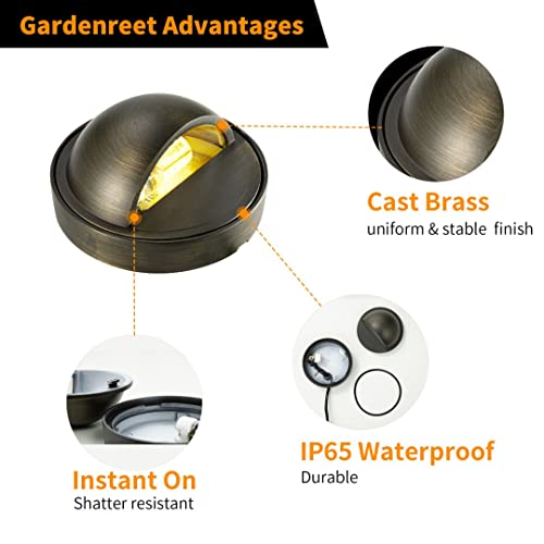 Gardenreet Solid Brass Low Voltage Landscape Led Deck Lights For Outdoor House Wall Step Lamp Without G4 Bulb #TOP1