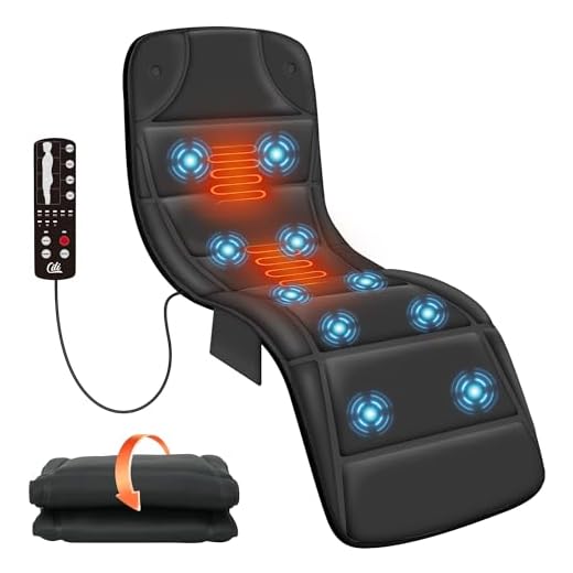 CILI Massage Mat Full Body,Massager Chair Pad,10 Vibration Motors & 5 Massage Modes,Back Massager for Bed,Massage Mattress Pad for Back,Heating Pad with Auto Shut Off, Gifts for Men,Women,Black