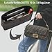 Chispee Purse Organizer Insert for Handbags, Softened Felt Insert Bag Organizer for Tote, Handbag Organizer fit for Baguette, Longchamp (Coffee, Medium)