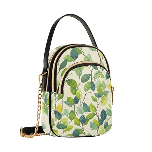 Sacoche portefeuille porte-monnaie femme au motif de feuilles