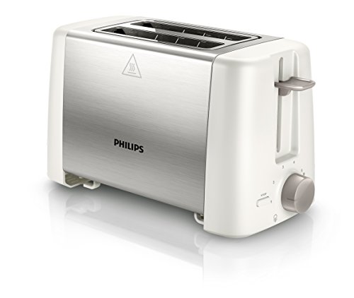Philips Daily Collection HD4825/00 Tostador metálico, 800 W, Metal, 2 Ranuras, Acero inoxidable
