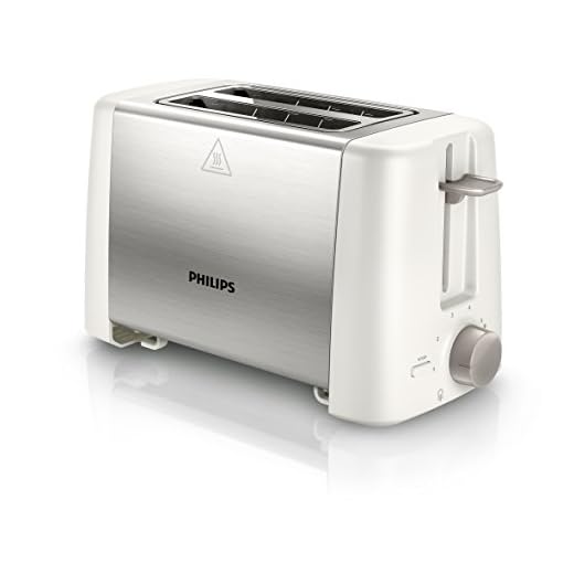 Philips Daily Collection HD4825/00 Tostador metálico, 800 W, Metal, 2 Ranuras, Acero inoxidable, Blanco