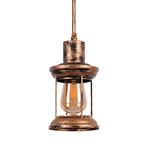 AIRTWESD E27 Metal Vintage Suspensions Plafonnier Luminaires Lampe Retro Industriel Eclairage Antique Pendentif Lumiere Couvercle en Lustre (sans ampoule)