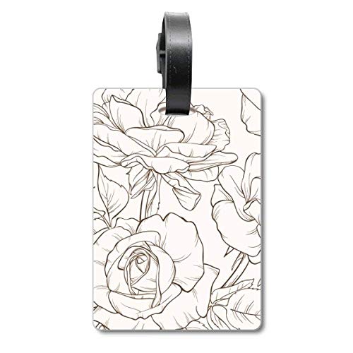 Étiquette de bagage plante dessin art au design graphique épuré pour valise