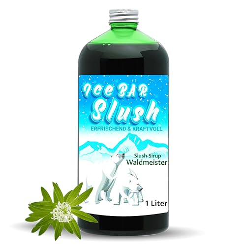 ICE Bär SLUSH ICE Bear Sirup AZO LIBRE | Botella de 1 litro | Concentrado para granizadores de bebidas para granizadores de helados, máquinas de helado 1:5 hasta 1:20 (Waldmeister)