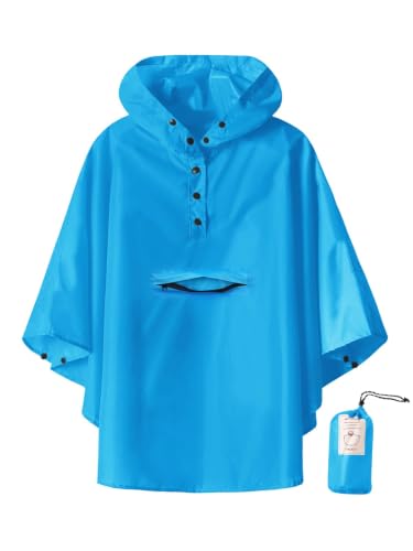 Image of SaphiRose Lightweight Kids Rain Poncho Jacket Waterproof Outwear Rain Coat