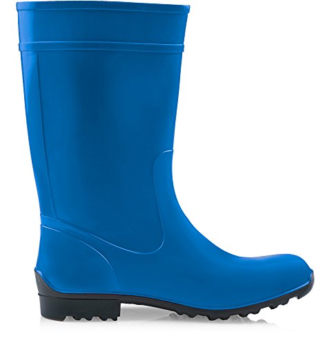 Ladeheid Damen Gummistiefel 100% Wasserdticht Regenstiefel Damen LA-967 (Blau/Schwarz, 38 EU)