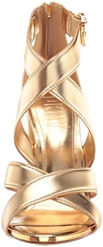 DKNY Women's Block Heel Emelen-Strappy San Heeled Sandal, Gold, 9 | Image 1