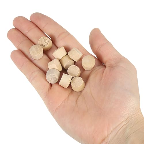 Image of uxcell Pocket Hole Plugs, 50Pcs 1 /2 Inch - Flat Head Wood Plugs Wooden Button Plugs Wood Screw Covers Furniture Screw Hole Plugs Wood Plugs for Screw Holes