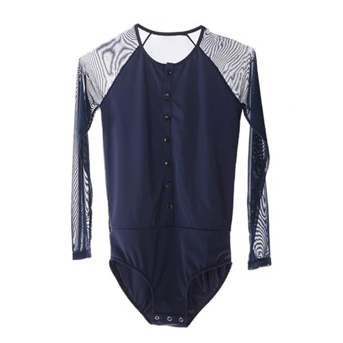 Roupas de patinação artística para meninos e homens, malha simples cor sólida collant de patinação a