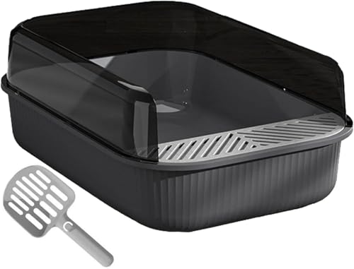 PawnTech Bac à Litière pour Chat XXL Esthétique 51x35x18 cm I Semi Ouverte - Anti-éclaboussure -...