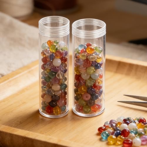MUKLEI 50 Pcs Plastic Coin Tubes, 2 Assorted Sizes Quarter Storage Tubes with Screw on Lid, Clear Coin Rolls Quarter Holders for Coins Collection Supplies by MUKLEI - Image 7