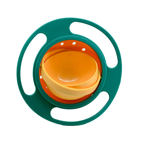 Song Qing Magic Gyro Bowl 360 Degree Rotate Spill-Proof Bowls with Lid Plastic Creative Dishes Practice Feeding Bowls