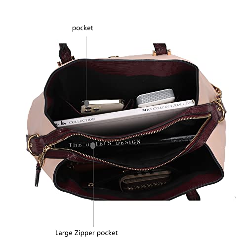 Bolso tipo tote para mujer de la colección MKF, con billetera de muñeca y asas superiores, bolso cruzado de cuero vegano miniatura 6