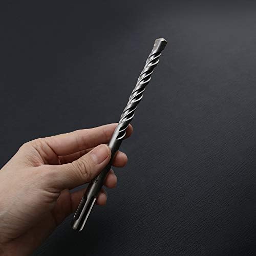 6Pcs SDS Plus Rotary Hammer Drill Bit Kit, 6mm 8mm 10mm 12mm 14mm 16mm Shank 160mm Long Double Flutes for Concrete Masonry