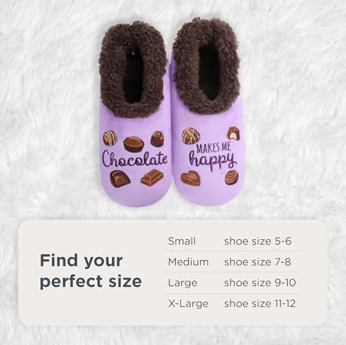 Smoozie Pairable Food Socks - Funny House Slippers for Women, Non-Slip Fuzzy Slipper Socks 5