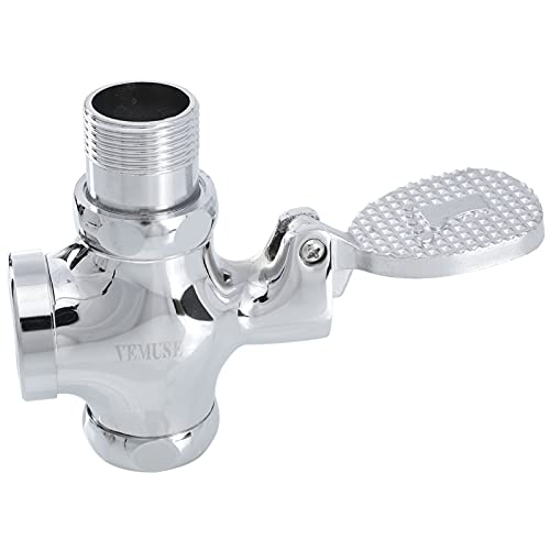 Toilet Flush Valves Toilet Urinal Flush Part Foot Pedal Valves for Bathroom Floor Single Brass Pedal Valve Floor Foot Control Faucet Full Set Hands- Foot Pedal Faucet