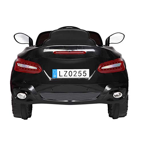 Kids Car,12V Toddler Ride On Car with 2.4G Remote Control,Electric Stroller with MP3 Player,3 Speed Modes,Led Headlights,Horn (Black)