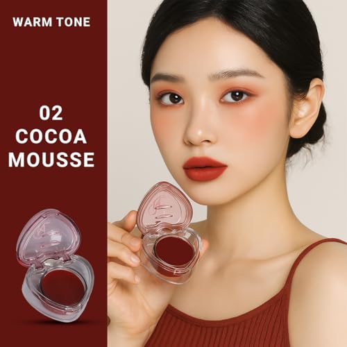 Image of Cuffs N Lashes Sweet Heart Blurry Pudding Blush 5g Lip & Cheek Mud - 02| Cocoa Mousse | Hydrating Tint with Hyaluronic Acid & Vitamin E | Soft Blur Cream Blush & Lip Tint