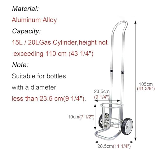 Support pour bouteilles d'oxygène réglable pour éviter le mal de dos