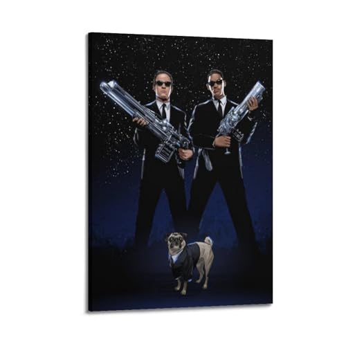 GBHEVEWV Póster de película de hombres en negro, pintura decorativa, lienzo, póster de pared e imagen artística moderna para decoración de dormitorio familiar, 20 x 30 cm
