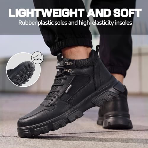 Image of Steel Toe Work Shoes for Men, Lightweight Safety Shoes with Puncture Resistant Midsole, Comfortable Protective Work Shoes for Warehouse Factory Light Construction