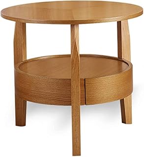 FACAZ Mesa de Centro Redonda, Simple, pequeño, apartamento, Madera Maciza, Mesa de Centro, sofá, Mesa Auxiliar, económica,...