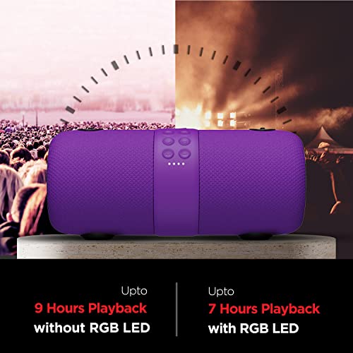 Image of Boat Stone 1200 14W Bluetooth Speaker with Upto 9 Hours Battery, RGB LEDs, IPX7 and TWS Feature((Techno Purple)