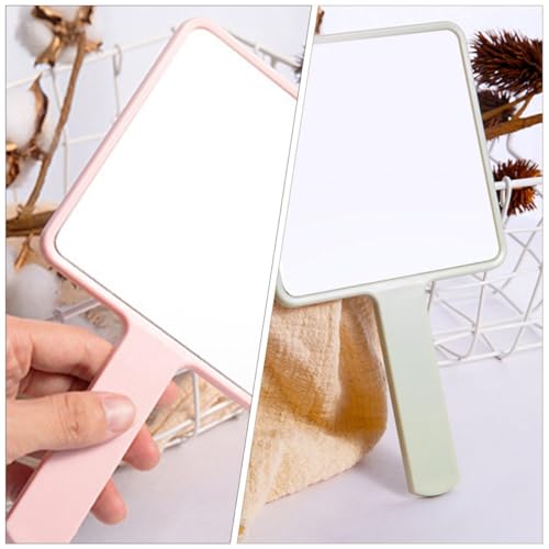 Set de 3 espejos portátiles con mango para maquillaje miniatura 6