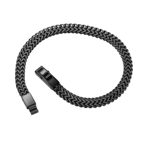 Geoffrey Beene Men's Stainless Steel Two Strand Franco Chain Bracelet, Box Clasp3