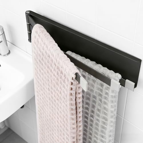 Toalleros de baño sin Taladro,Toallero Adhesivo baño,Toallero Giratorio de 180 Grados con Tres Barras, Adecuado para baños, Cocinas y Espacios Similares