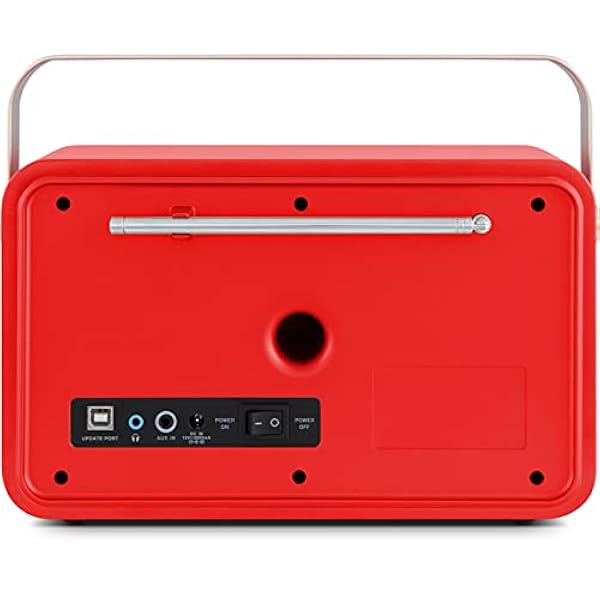 Nordmende Transita 120 - radio DAB portatile (DAB , FM, batteria 24 ore, Aux In, sveglia, 2 orari di sveglia, sleep timer, funzione snooze, presa per cuffie) rosso
