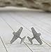 Airplane Pilot Stud Earrings Brushed Sterling Silver Handmade in USA