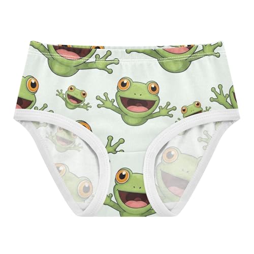 Cotton Girls Underwear Toddler Cute Cartoon Green Frogs White Little Girl Panties Flower Briefs Underpants 2t