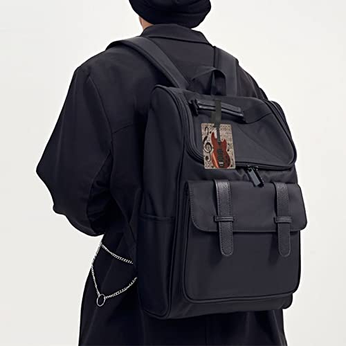 Luggage Tag Retro-Gray-Musical-Guitar Baggage Handbag School Bag Suitcase Name Id Card Label #TOP3