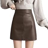 Tissu de qualité supérieure : la mini jupe taille haute est fabriquée en cuir de haute qualité et avec une doublure douce, légère et douce pour vous offrir une expérience de port confortable.
