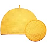 Santens サンテンス ティーコジーS ＆ポットマットセット ロッシーニ クリーム (ベルギー製ワッフルクロス使用)