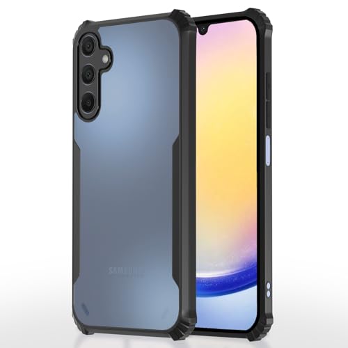 Image of Pikkme Samsung Galaxy A15 5G Back Cover | Crystal Clear Transparent Back | Ultra Hyrbid | Full Camera Protection | Raised Edge | Bumper Back Case (Black)