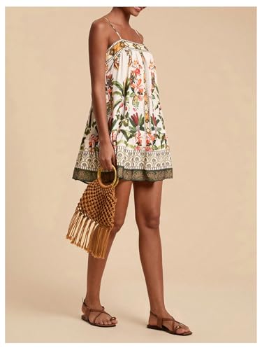 Image of Floerns Women's Sleeveless Cami Dress Floral Flounce Hem Summer Short Dresses