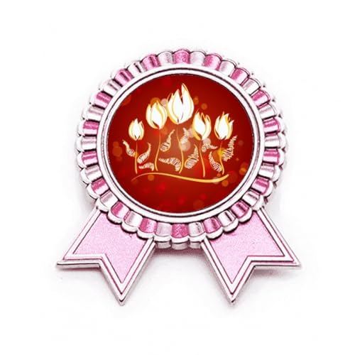 Broche tulipe peinte à la main en métal rose médaillé d'or pour costume chic